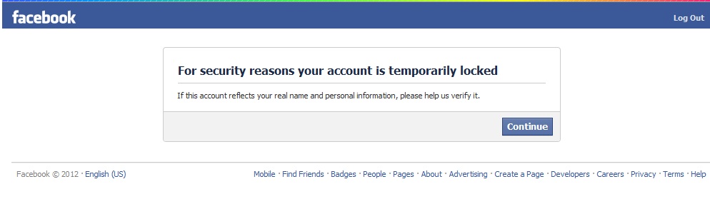 Anything Under the Sun: My Facebook Account Has Been Locked!