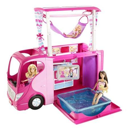 camping car jaune barbie