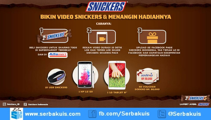 Kontes Video Snickers Sharing Berhadiah LG Tablet 8" Kontes Video Snickers Sharing Berhadiah LG Tablet 8"
