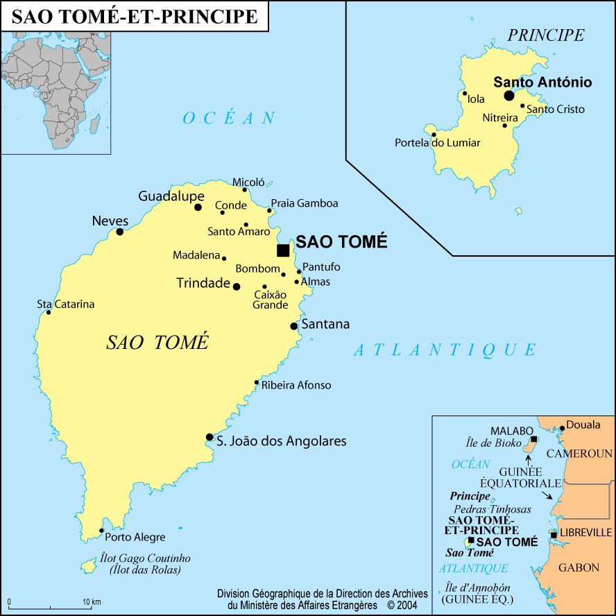 Sao Tomé Et Principe Carte De Capital