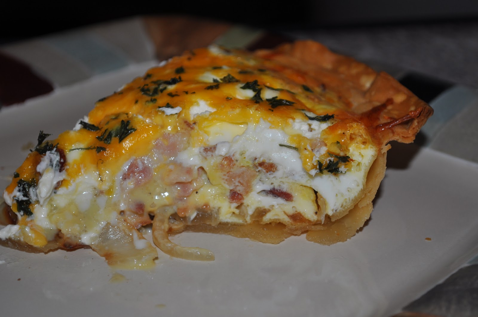 Beth's Favorite Recipes Cream Cheese, Caramelized Onion and Bacon Quiche