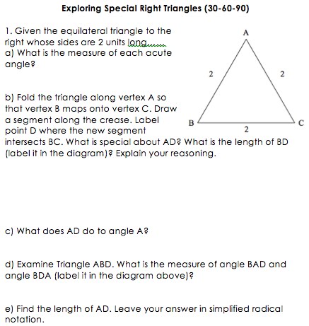 Printables Special Right Triangles 30 60 90 Worksheet 30 60 90 triangles worksheet plustheapp special right a triangle