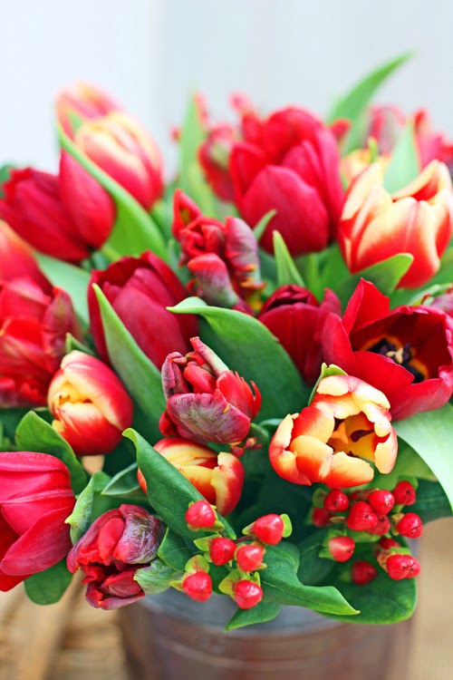 Take 3 Flowers!-# 5-Tulips and Hypericum-Ingrid Henningsson-Of Spring and Summer Tulips and Hypericum