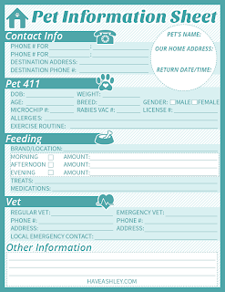 pet forms breannas babysitting business babysitters information sheet