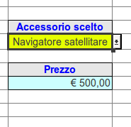 Casella selezione accessorio