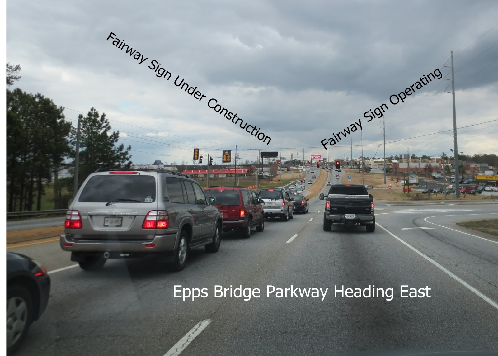 Oconee County Observations Fairway Installing Triangular Sign On Epps Bridge Parkway As Part of
