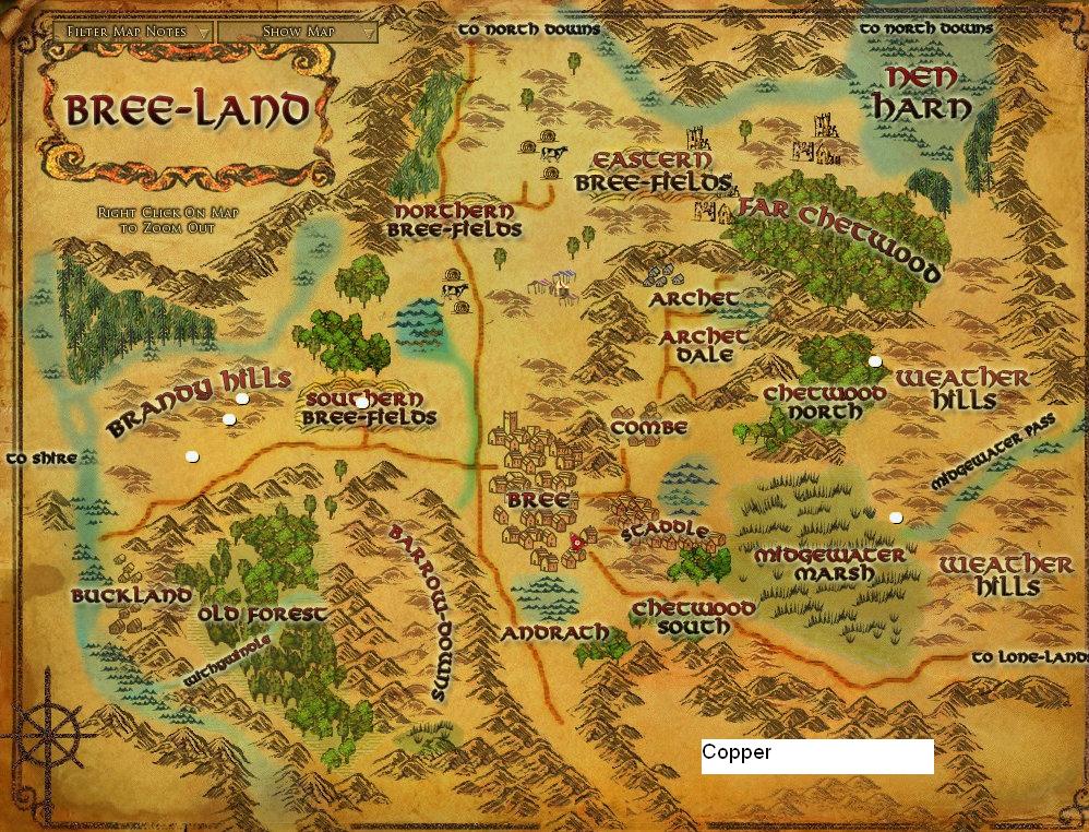 Wonderful Places in LOTRO's Middle Earth Ore in Lotro, and where to