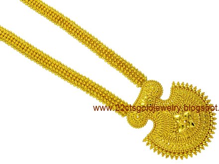 Latest 22ct Gold Long Chain Necklace Designs with Weight