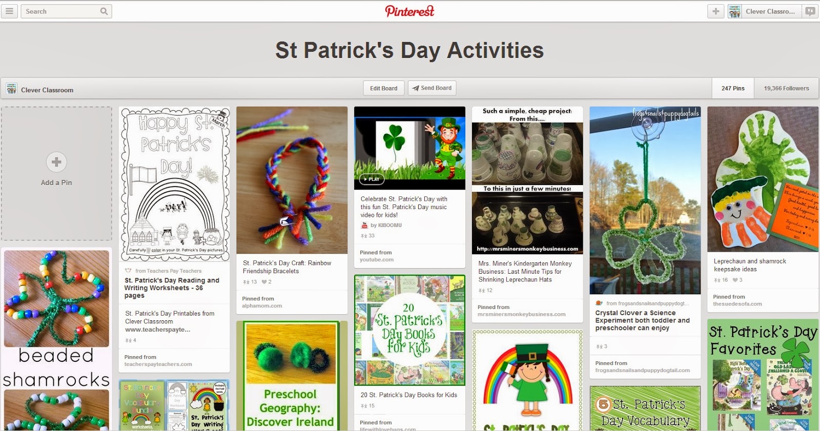 St Patrick's Day Resources and Ideas Pinterest board Clever Classroom