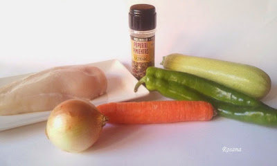ingredientes pechuga de pollo con verduras