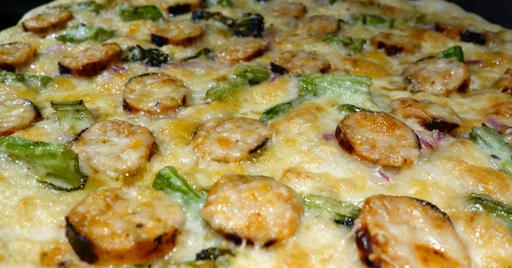 Farm Fresh Feasts Fennel Pizza with Chicken Sausage and Roasted Broccoli