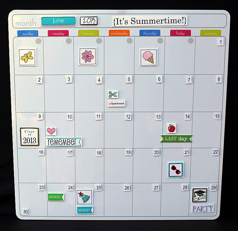 SRM Stickers Dry Erase Calendar by Jan