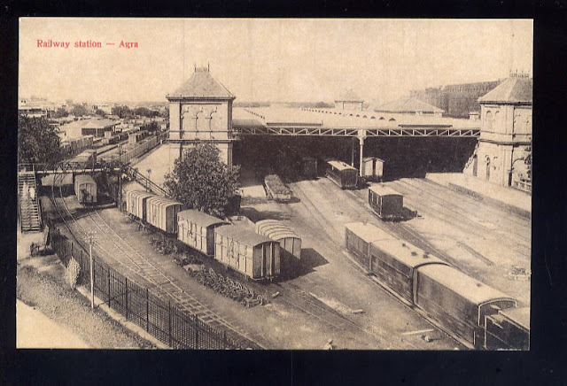 Agra+Railway+Station+-+Vintage+Postcard