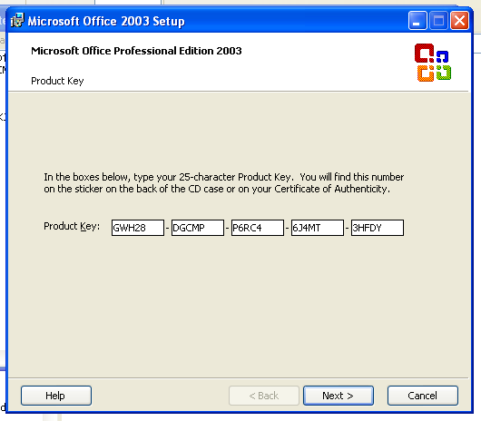 Office 2003 Standard Product Key