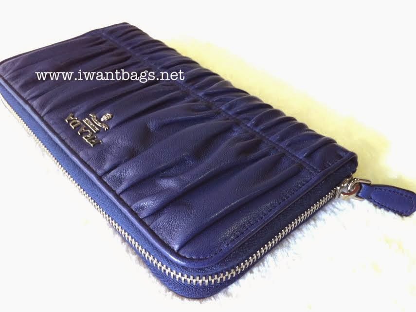 Prada 1M0506 Gaufre Nappa Leather Wallet-Bluette  