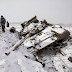 Destroyed Ukrainian army tank in the town of Vuhlehirsk