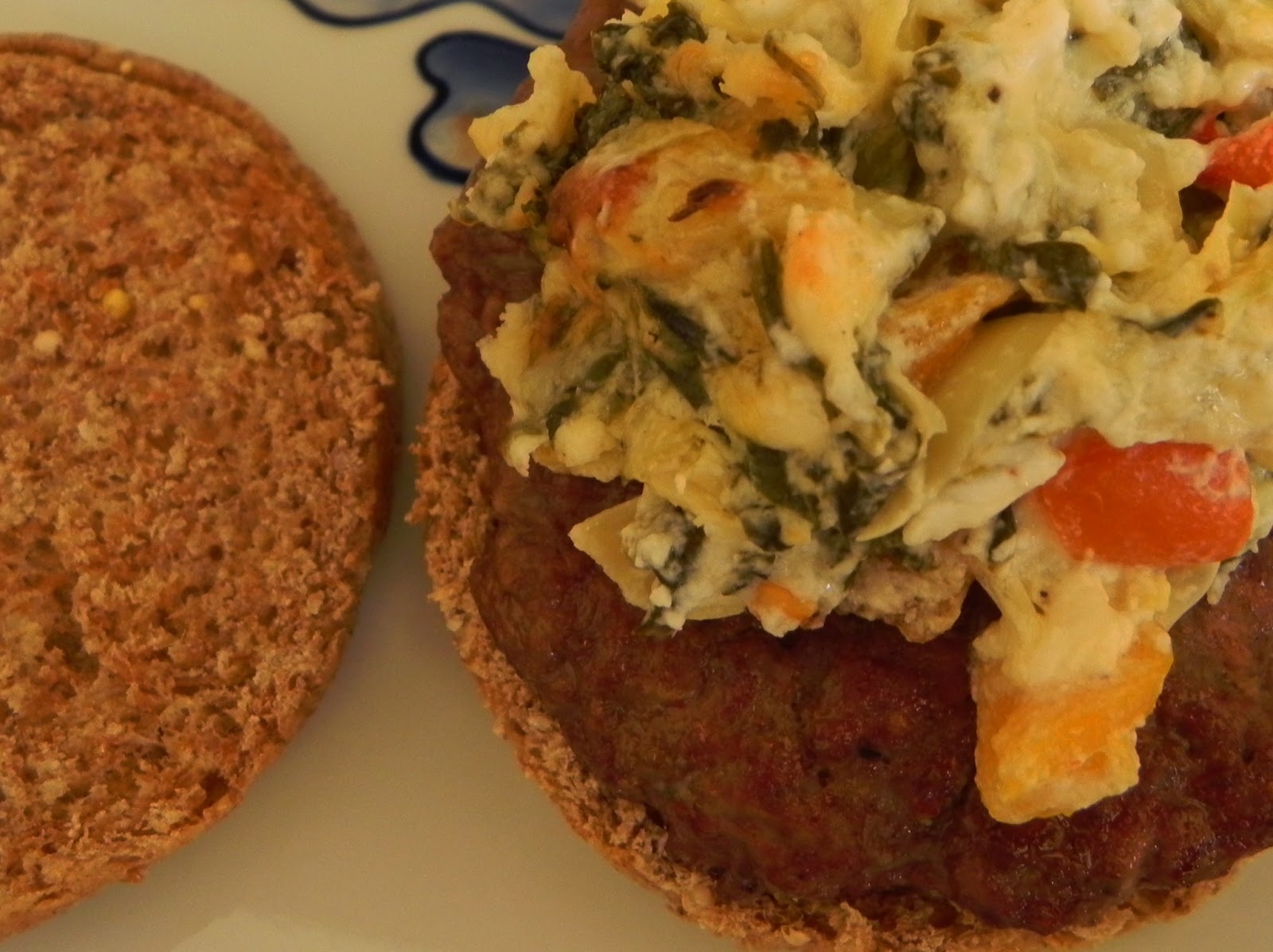 Let Them Eat Healthy Spinach, Artichoke & Roasted Red Pepper Dip