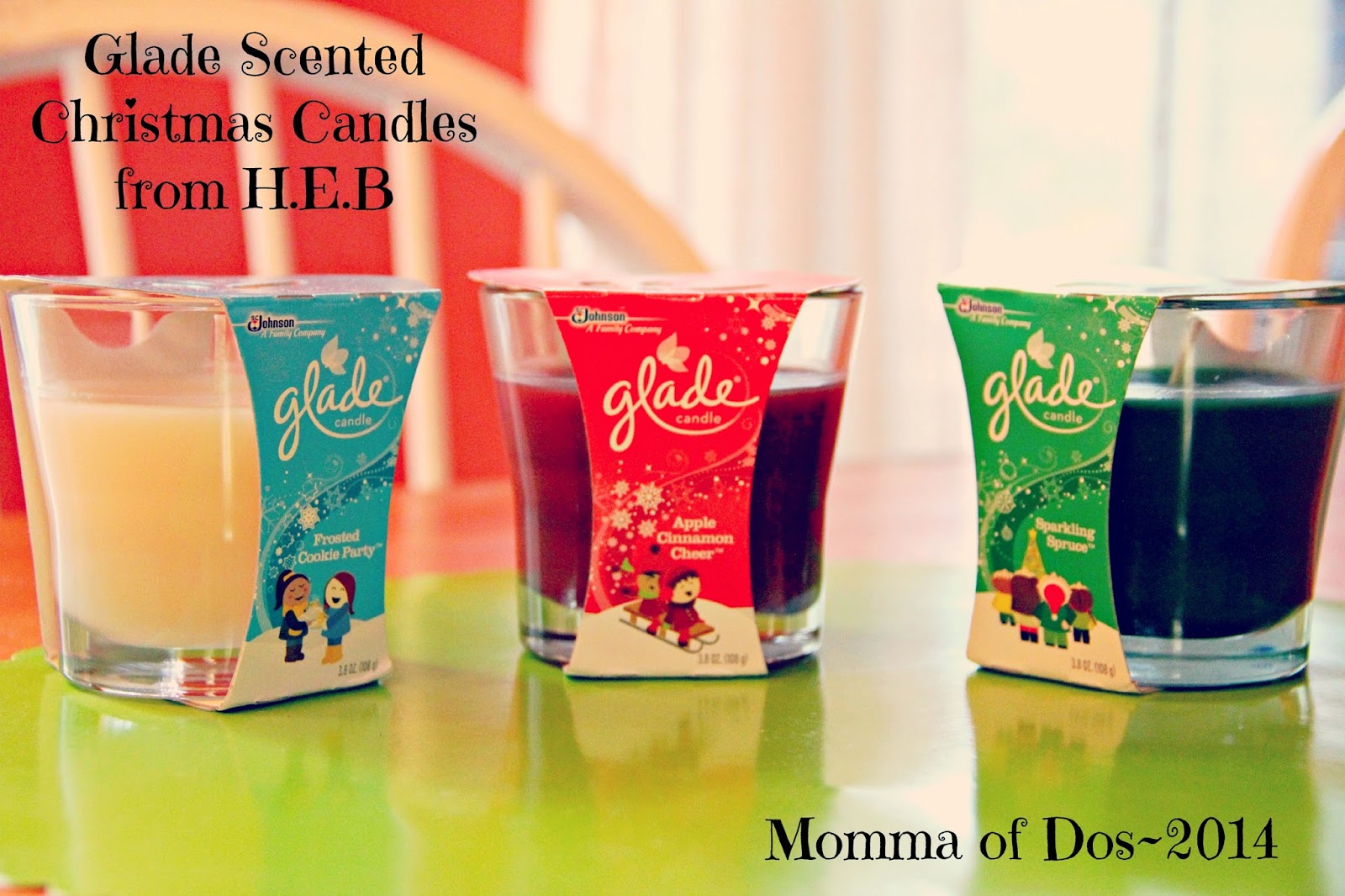 Momma of Dos Christmas Centerpieces with Glade ® Scented Candles for