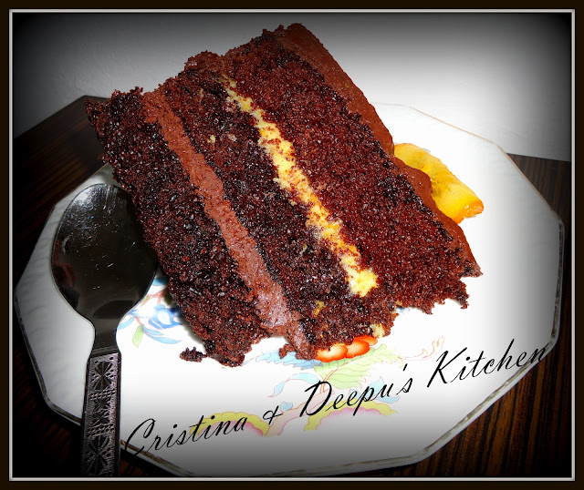 chocolate orange cake slice