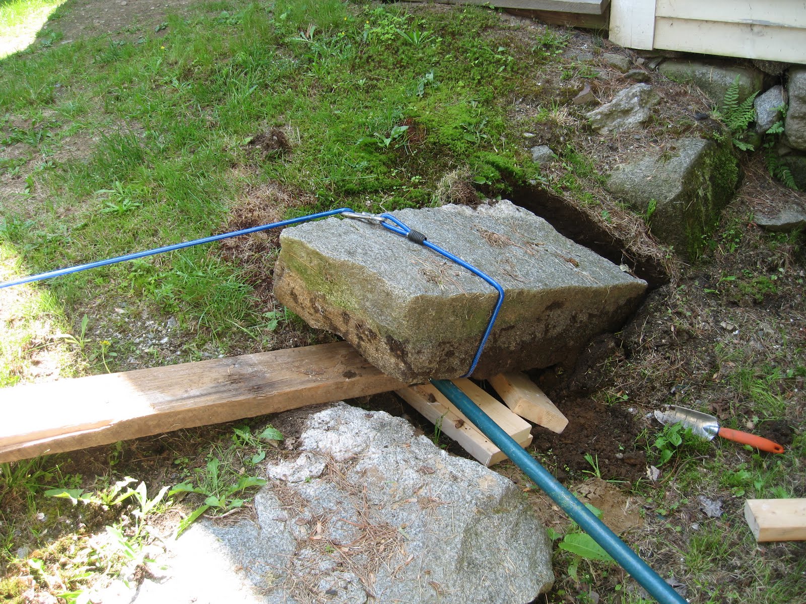 Androscoggin Bloggin How to Move a Large Granite Block (and install a