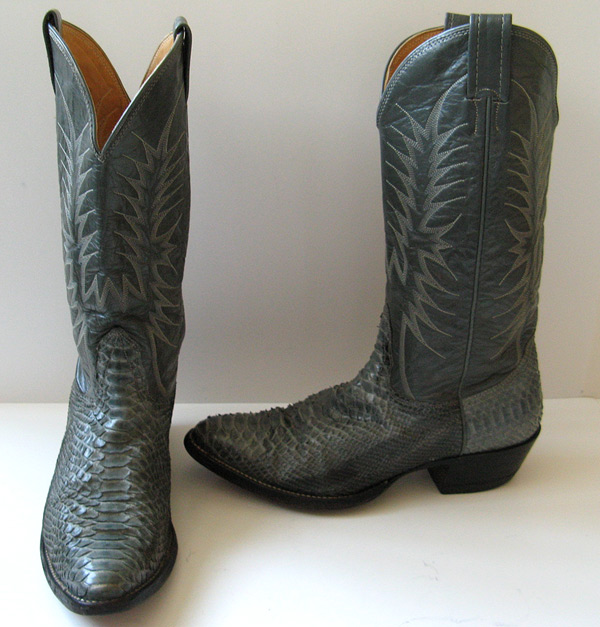 NOCONA GRAY SNAKESKIN COWBOY BOOTS WOMENS COWBOY BOOTS SIZE 10
