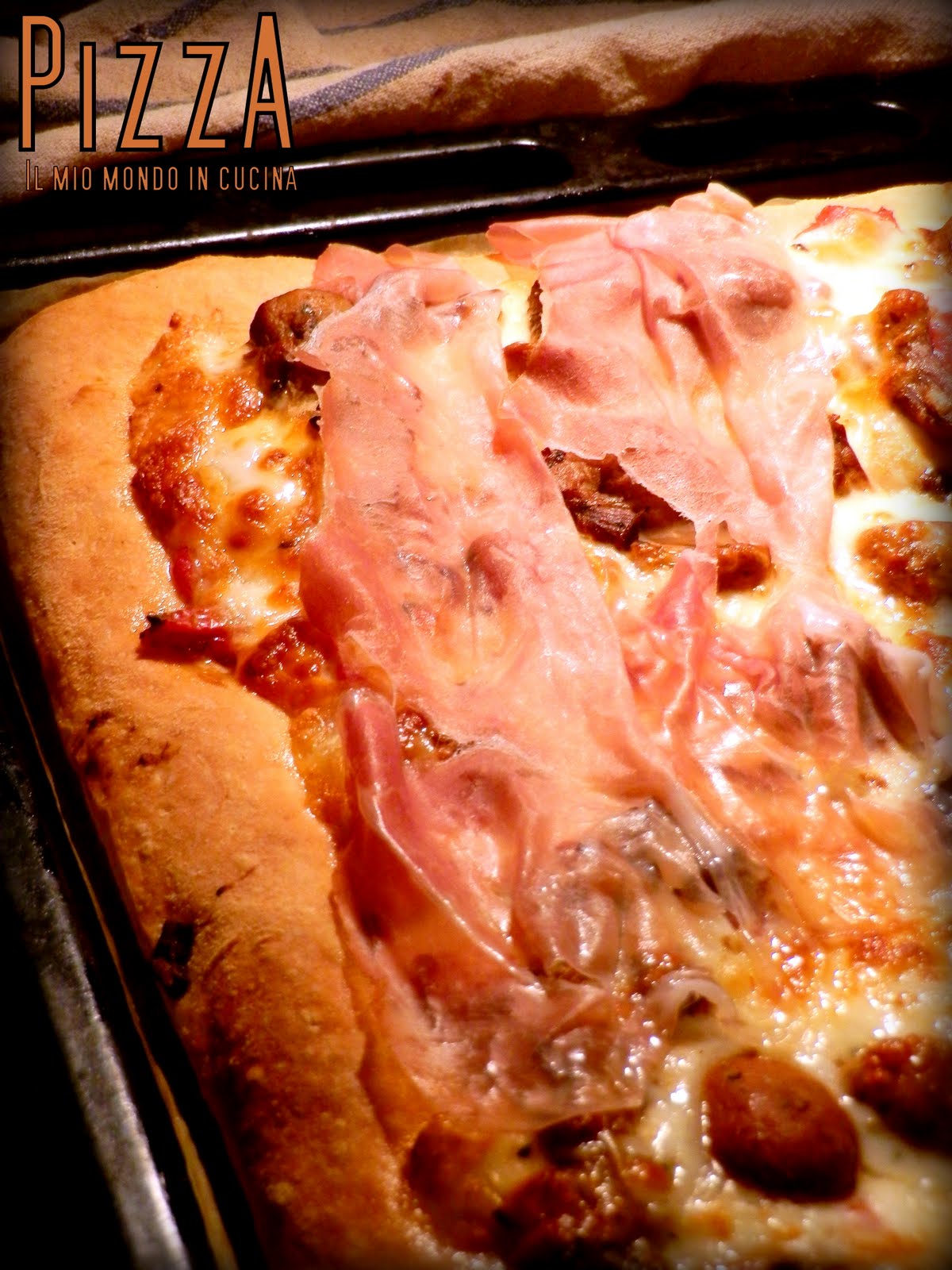 PIZZA con PORCINI, prosciutto CRUDo e formaggio al TARTUFO da Il mio