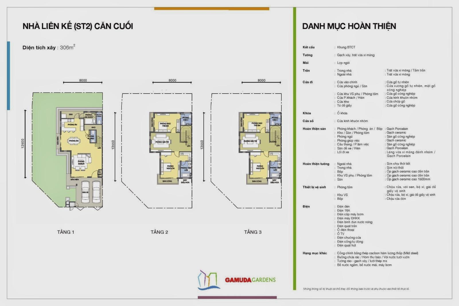 Mặt bằng thiết kế chi tiết Liền kề Gamuda Gardens căn cuối có diện tích 306m2 gamua gardens, gamuda, gamuda city, liền kề, liền kề gamuda gardens, mặt bằng, nhà liền kề gamuda gardens, thiết kế liền kề gamuda,