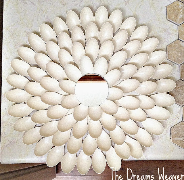 Upcycled Plastic Spoon Sunburst Mirror~ The Dreams Weaver Upcycled Plastic Spoon Sunburst Mirror~ The Dreams Weaver