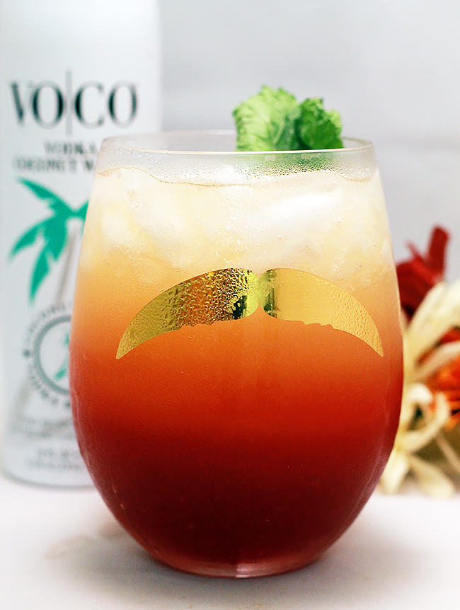 Tropical Autumn Punch with Coconut Water Vodka