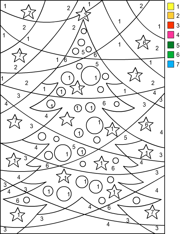 Nicole's Free Coloring Pages CHRISTMAS * Color by Number
