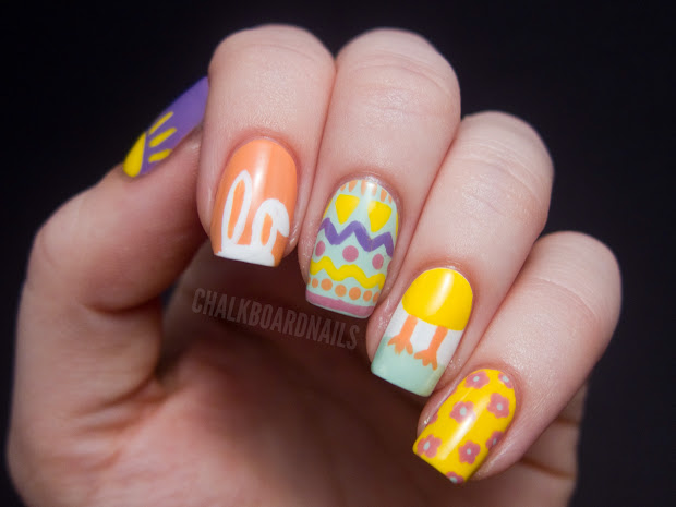 easter mix chalkboard nails