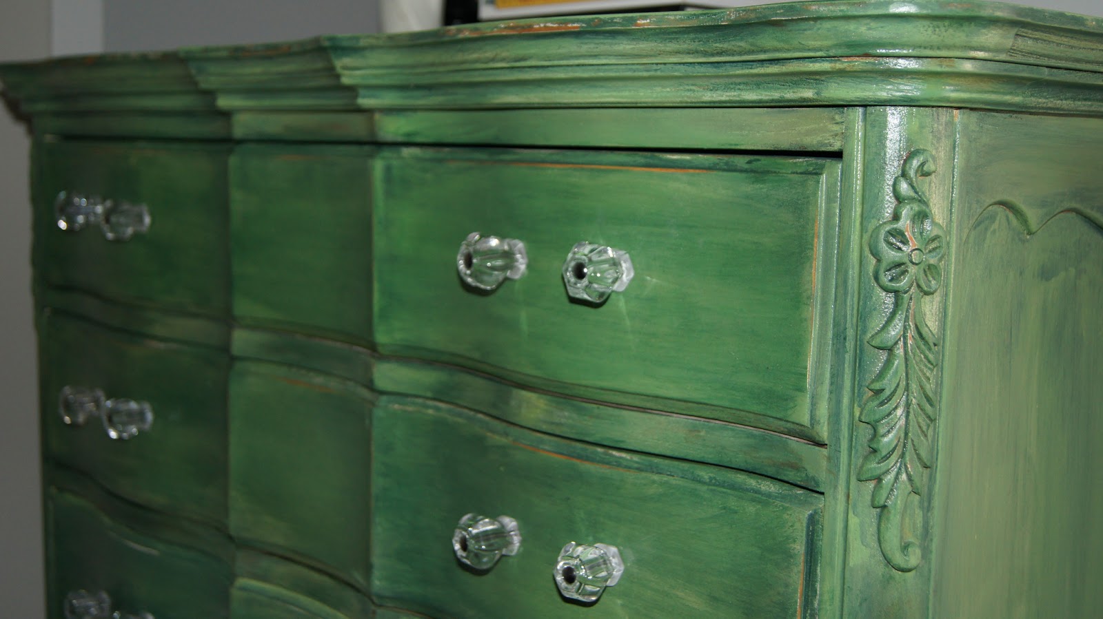 FabTwigs Bold Green Dresser Refinishing Furniture With Paint And Stain