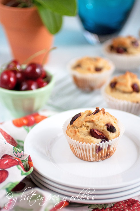 Whole grain gluten-free muffins with almond flour and cherries Whole Grain Gluten-Free Cherry Almond Muffins