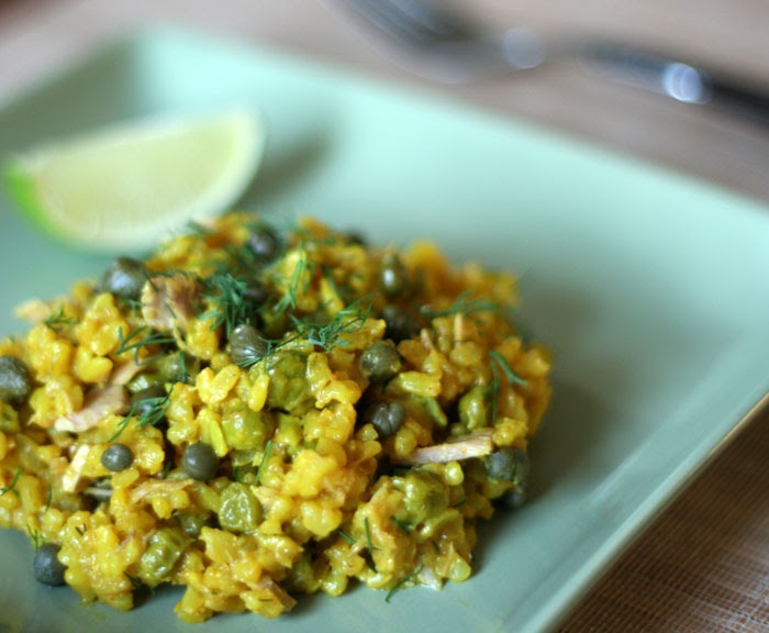 My Simple Daily Food turmeric brown rice salad with tuna and capers