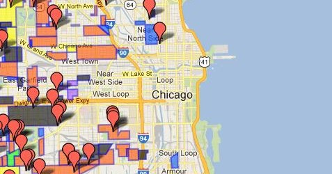 chicago map gang loop south