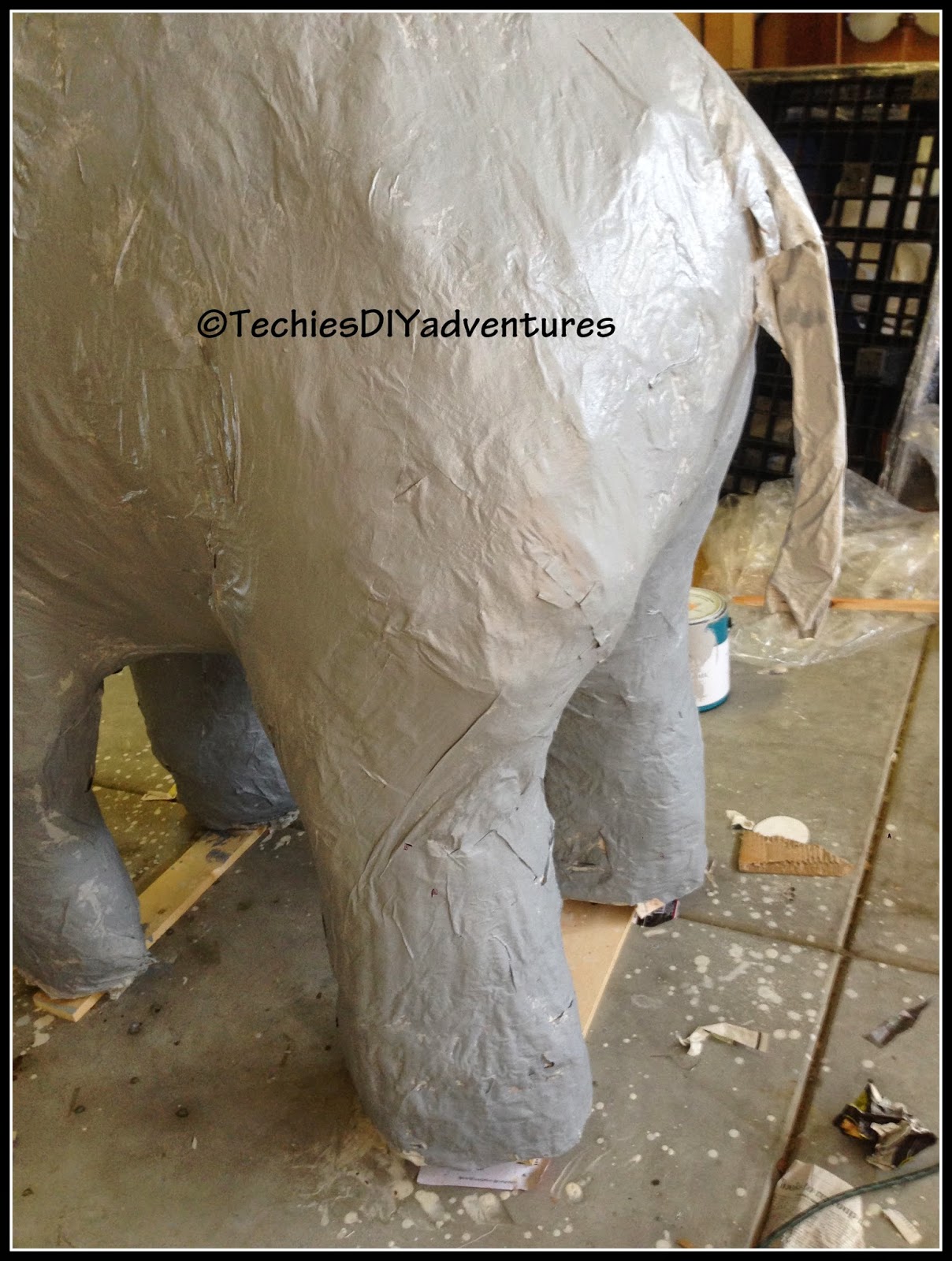 Tutorial on how to make paper mache elephant (almost life size