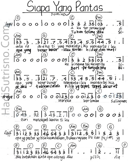 Not Angka Lagu Siapa Yang Pantas Domino Kumpulan Not Lagu