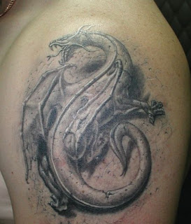 3D Dragon Tattoo Design on Arms