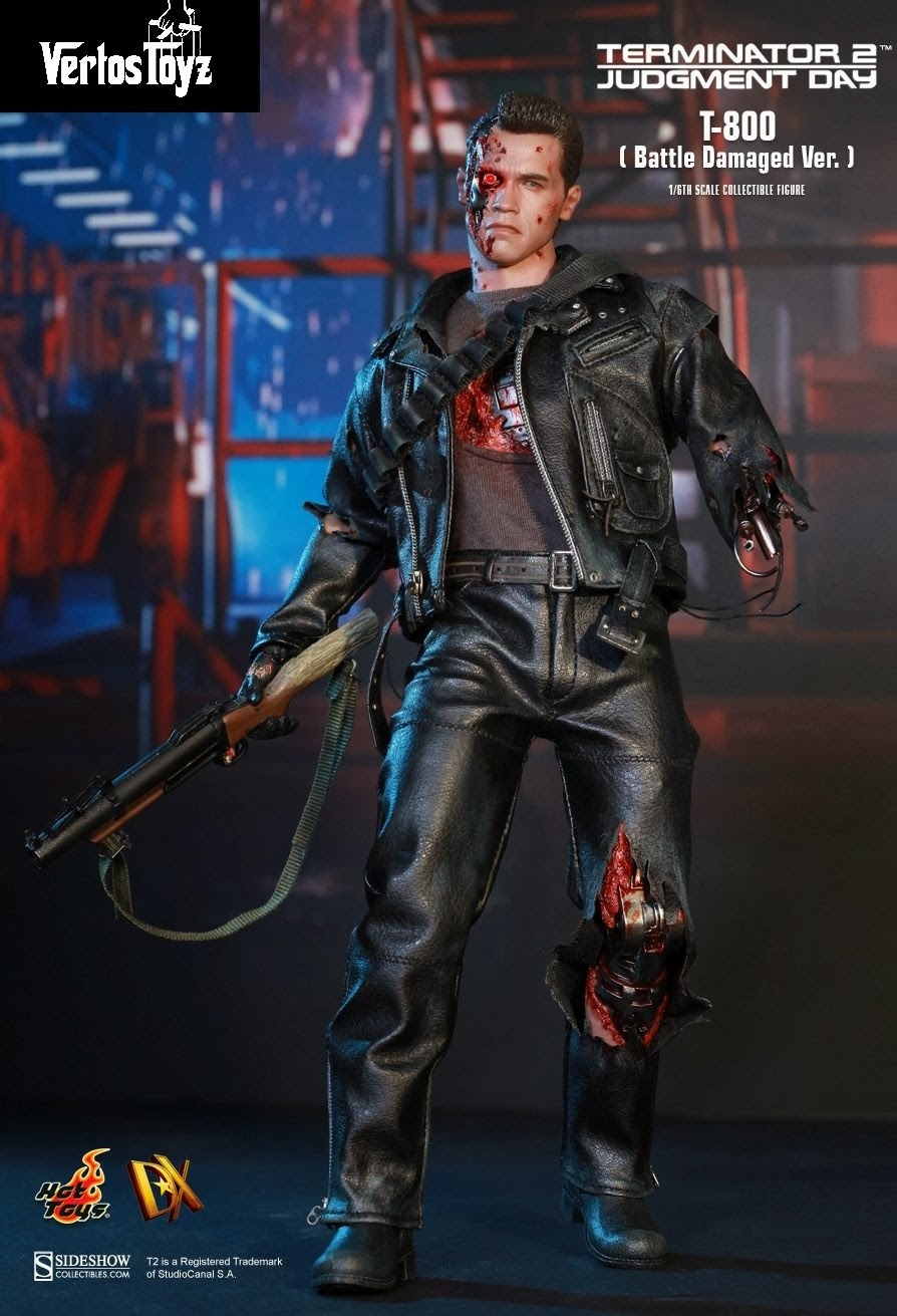 Figure 1//6 PISTOL Battle Damaged Ver Hot Toys DX13 Judgment Day T2 T800
