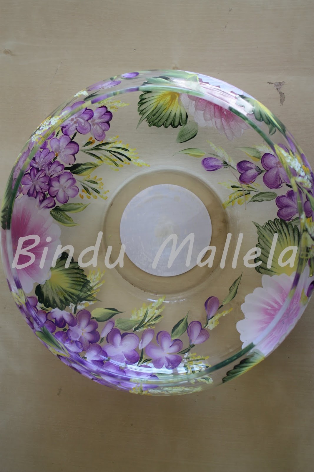 crazy for colors! Hand painted glass bowls......