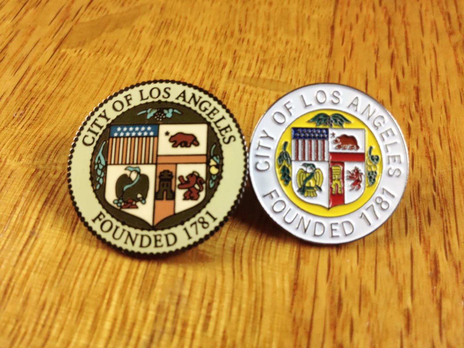 Bear Flag Museum Los Angeles City Seal Pins with Bear Flag