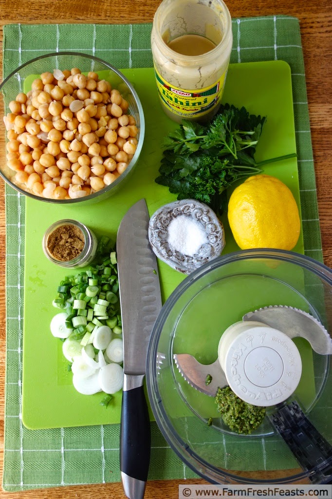 Farm Fresh Feasts Garlic Scape Pistachio Pesto Hummus