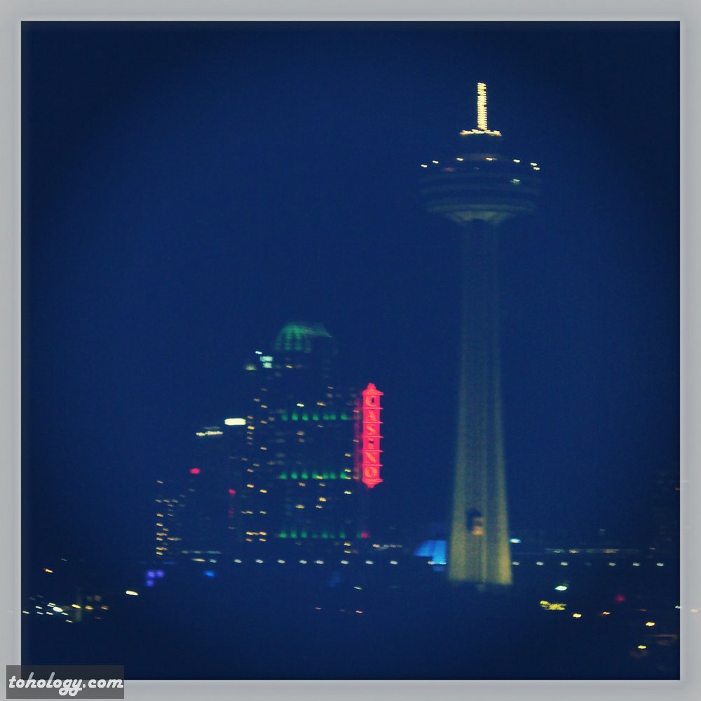 Niagara Falls downtown area in the night Niagara Falls downtown area in the night