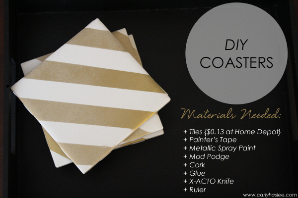 DIY Coasters Tile and Spray Painted Coasters, Materials Needed
