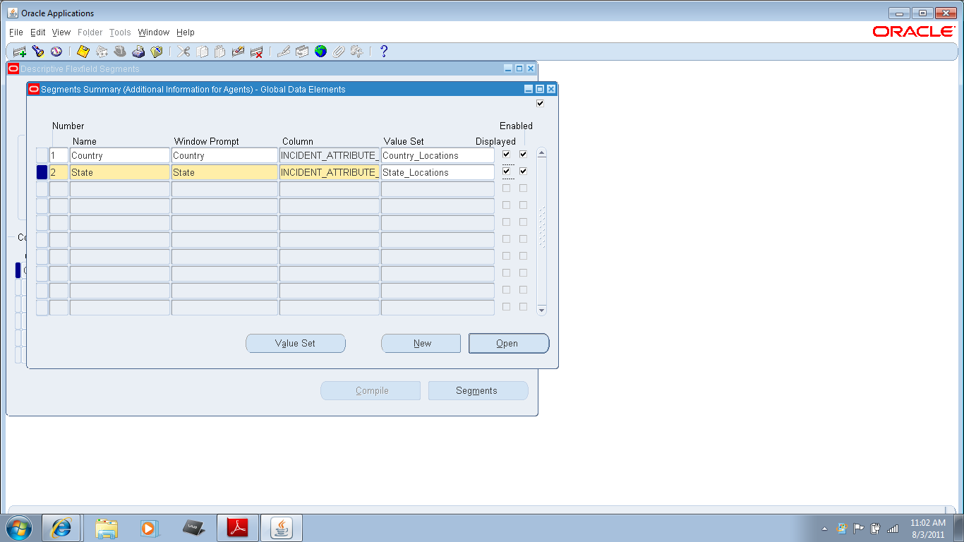 Oracle Applications Functional Value Sets in Oracle Applications