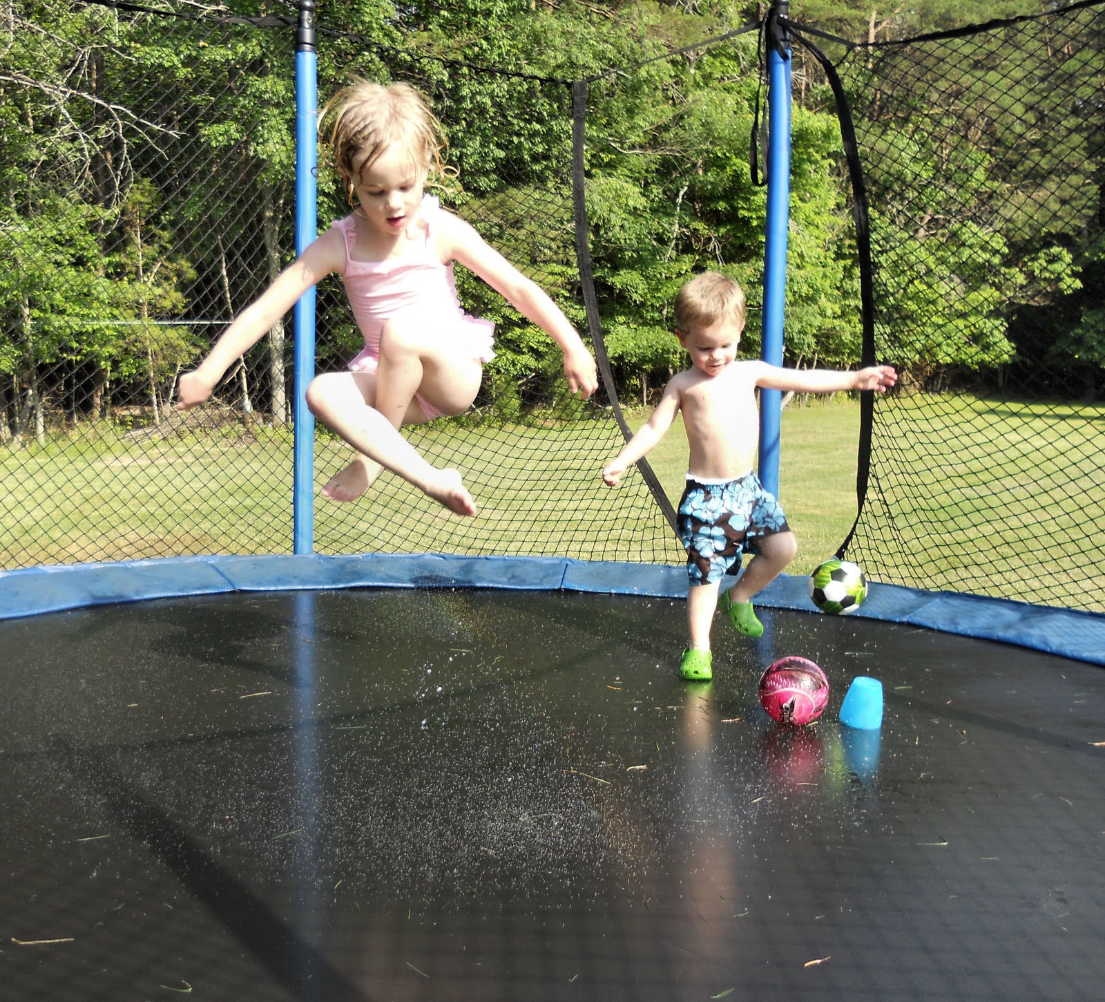 Bringhurst Blather Trampoline+Sprinkler=Fun