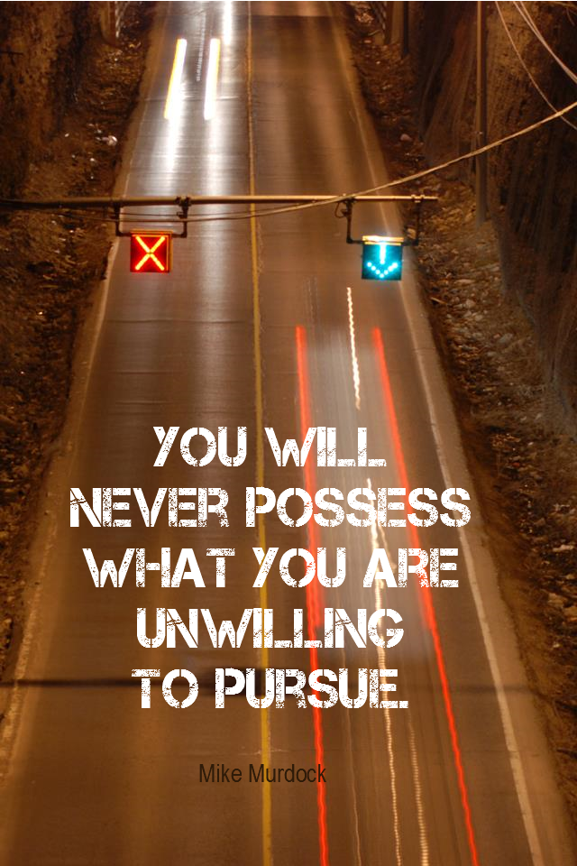 visual quote - image quotation for MOTIVATION - You will never possess what you are unwilling to pursue. - Mike Murdock