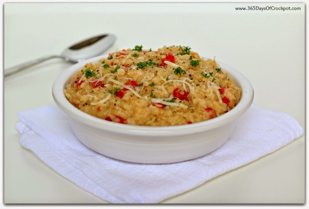 365 Days of Slow Cooking Slow Cooker Red Pepper Brown Rice Risotto (no