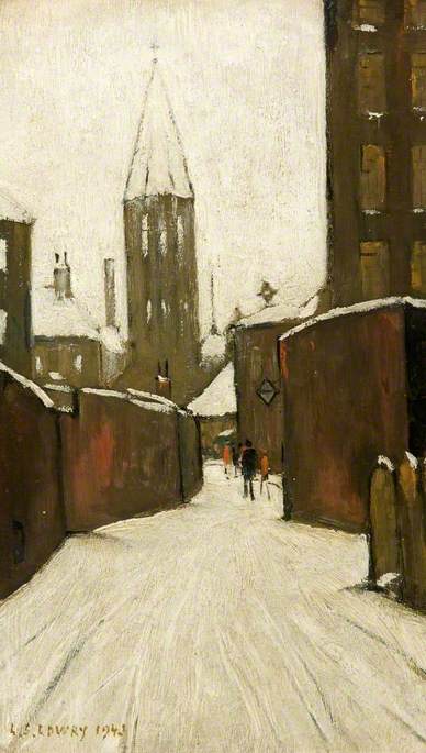 Winter in Pendlebury FRAMED WALL ART PRINT ARTWORK PAINTING LS Lowry Style 