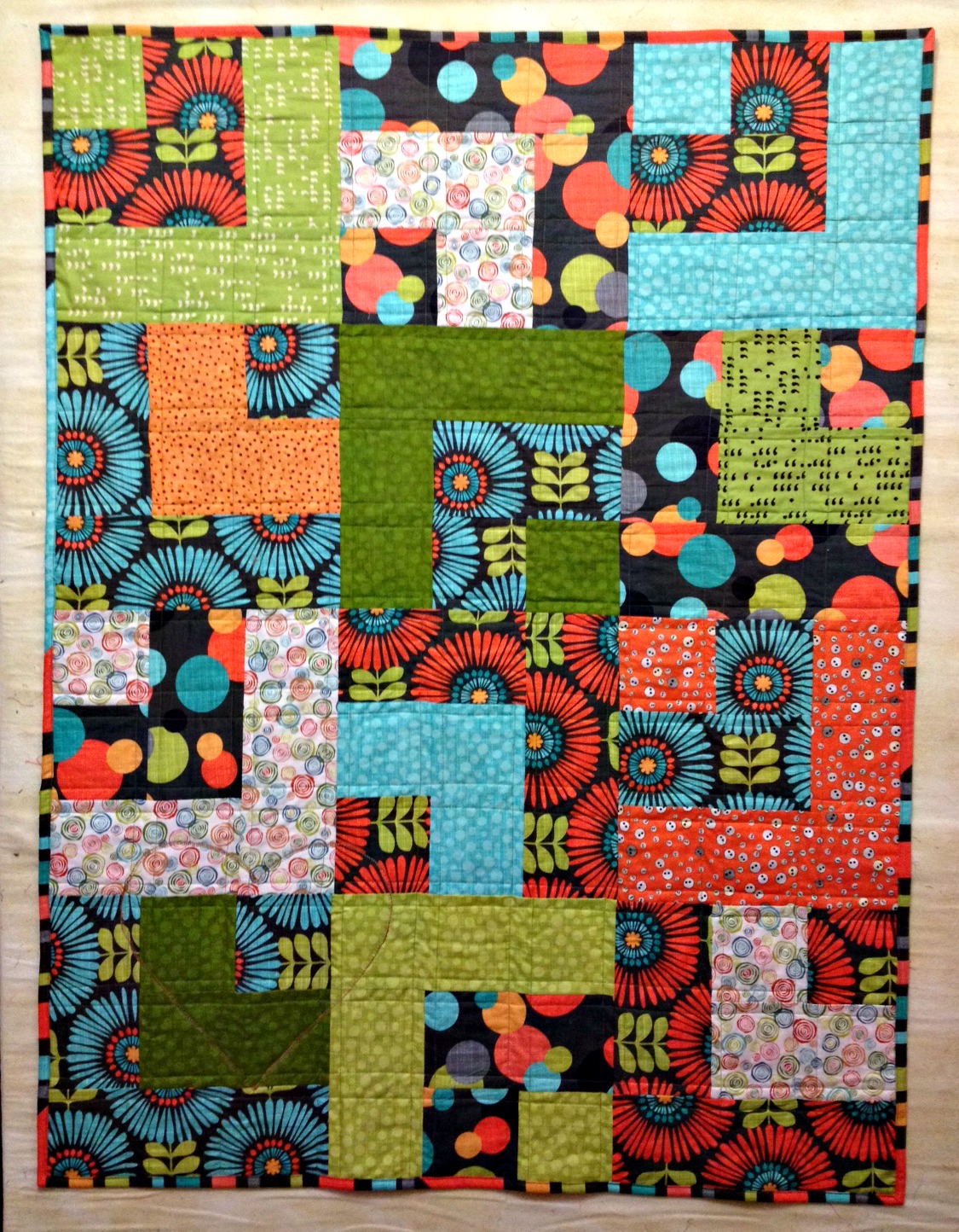 Studio Dragonfly Funky Quarter Cabins A Finished Quilt and Tutorial
